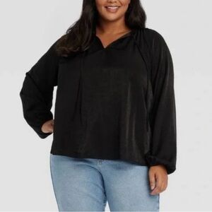 Black Women's Long Sleeve Blouse Ava & Viv